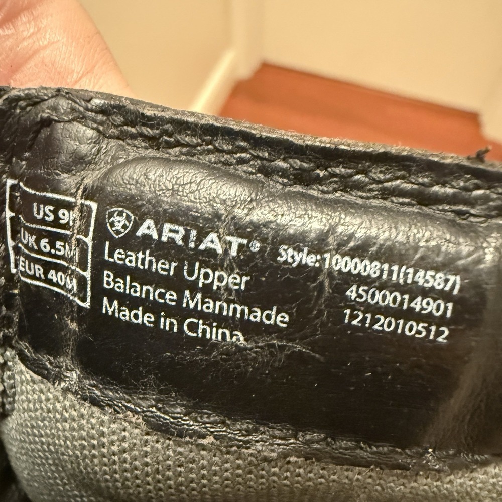 Ariat Women's Black Leather Upper Riding Ankle Boots 9B - Picture 6 of 9